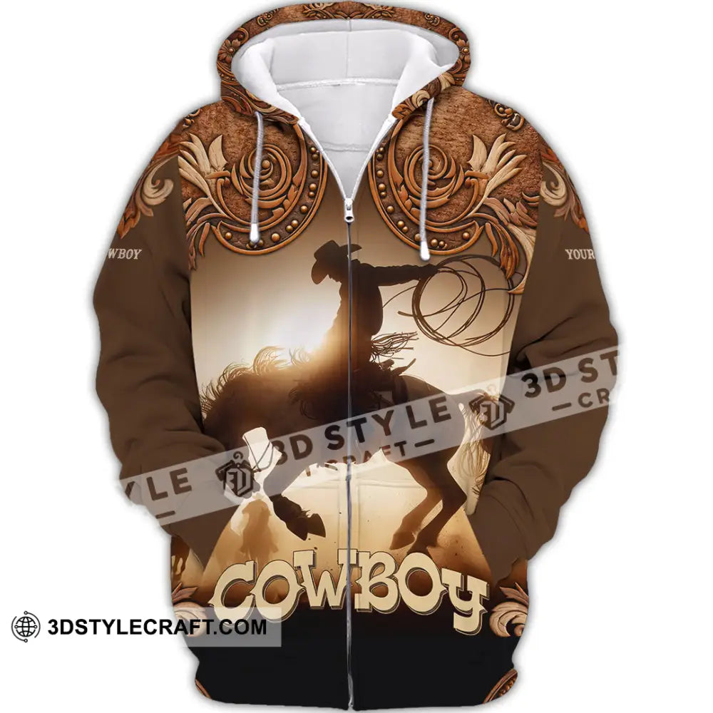 Men Shirt - Custom Cowboy Shirt - Zipper Hoodie / S - T-shirt