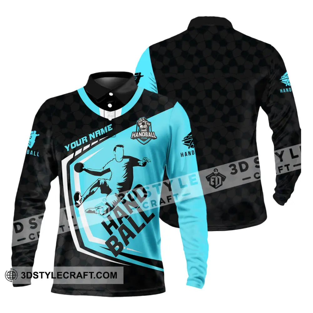 Men Shirt - Custom Handball 3D Shirt - Long Sleeve Polo / S - T-shirt