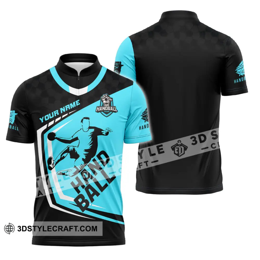 Men Shirt - Custom Handball 3D Shirt - Zipper Polo Shirt / S - T-shirt