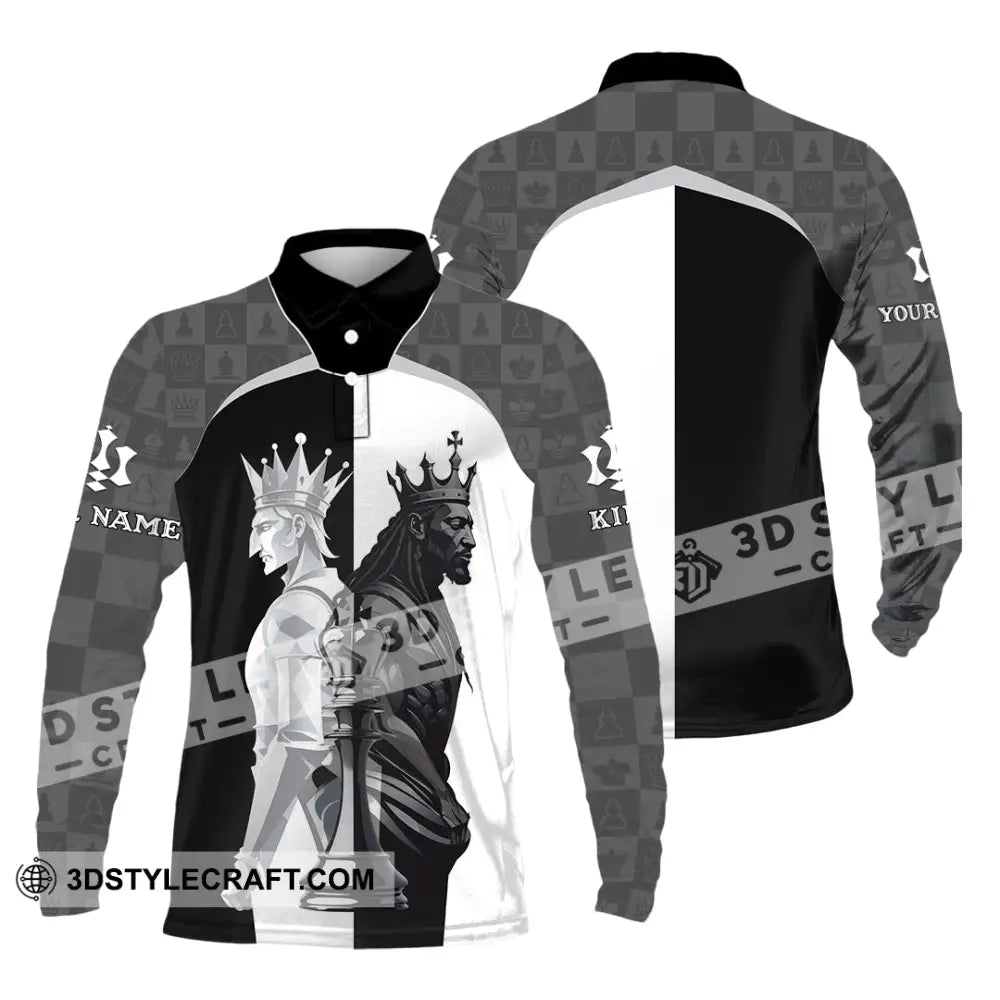 Men Shirt - Custom King Of Chess Shirt Long Sleeve Polo / S T-shirt