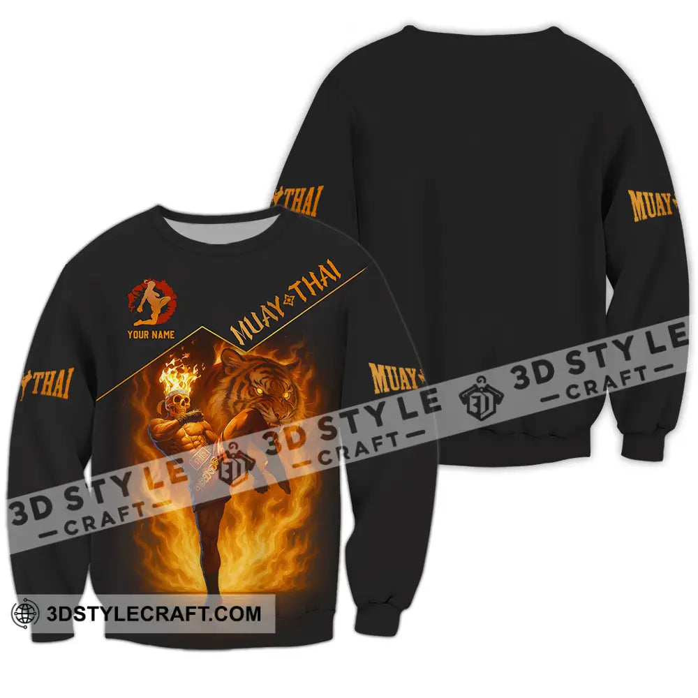 Men Shirt - Custom Let’s Fight Fire Muay Thai Sport Shirt Long Sleeve / S T-shirt