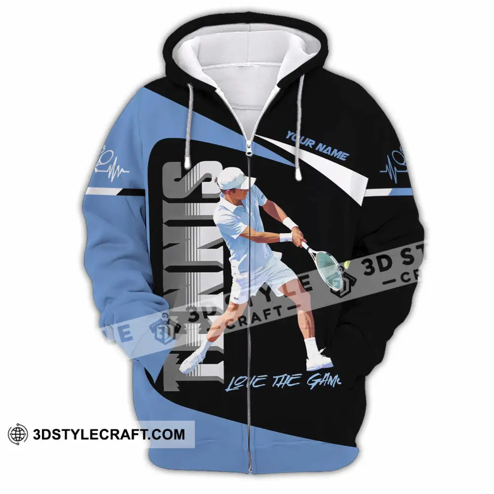 Men Shirt - Custom Love The Game Tennis Lover Shirt Zipper Hoodie / S T-shirt