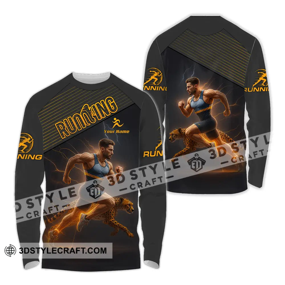 Men Shirt - Custom Man Running Shirt Long Sleeve Shirt / S T-shirt