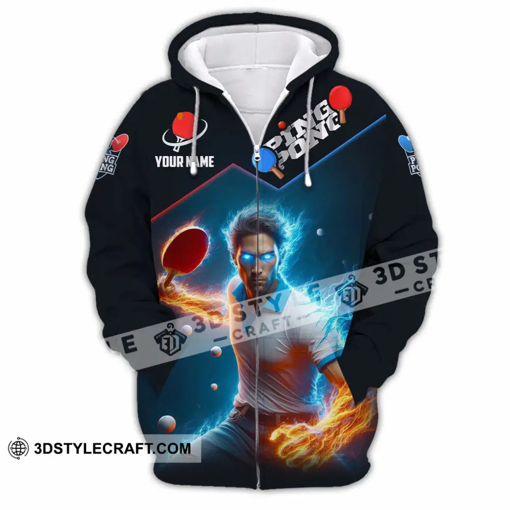 Men Shirt - Custom Ping Pong Lover Shirt Zipper Hoodie / S T-shirt