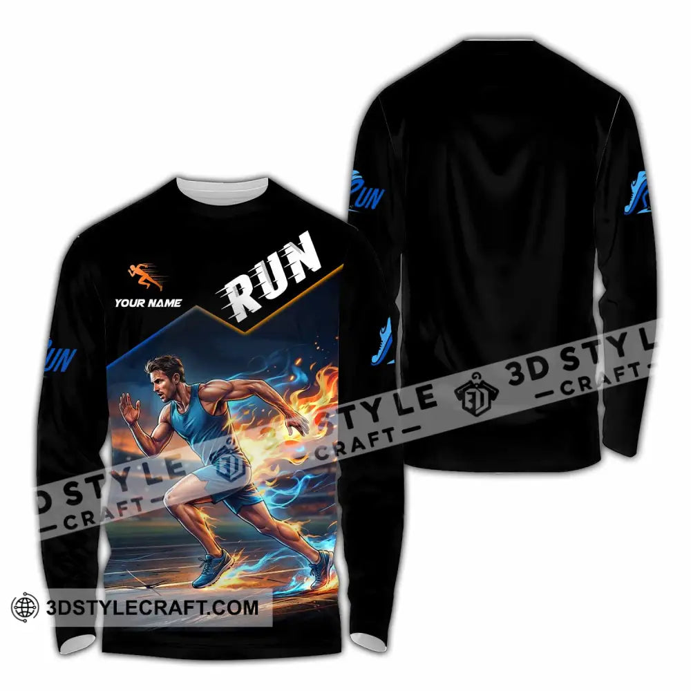Men Shirt - Custom Run Shirt - Long Sleeve Shirt / S - T-shirt