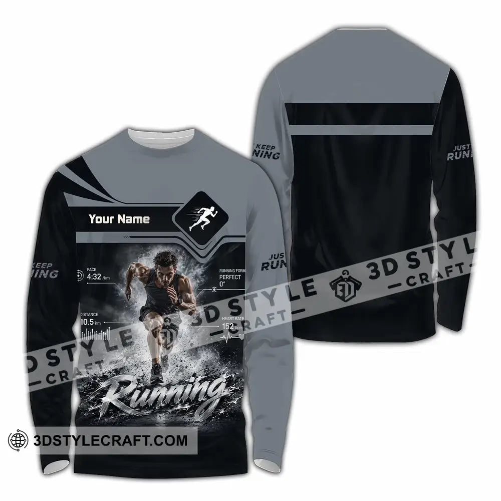 Men Shirt - Custom Running Shirt - Long Sleeve Shirt / S - T-shirt