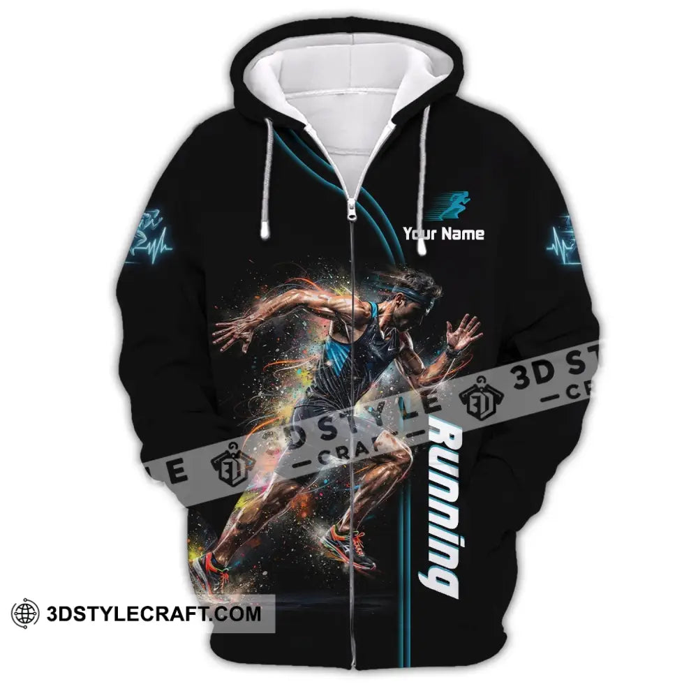 Men Shirt - Custom Running Shirt - Zipper Hoodie / S - T-shirt