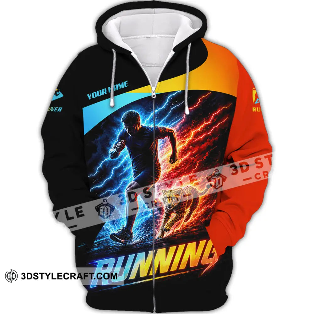 Men Shirt - Custom Running Shirt - Zipper Hoodie / S - T-shirt
