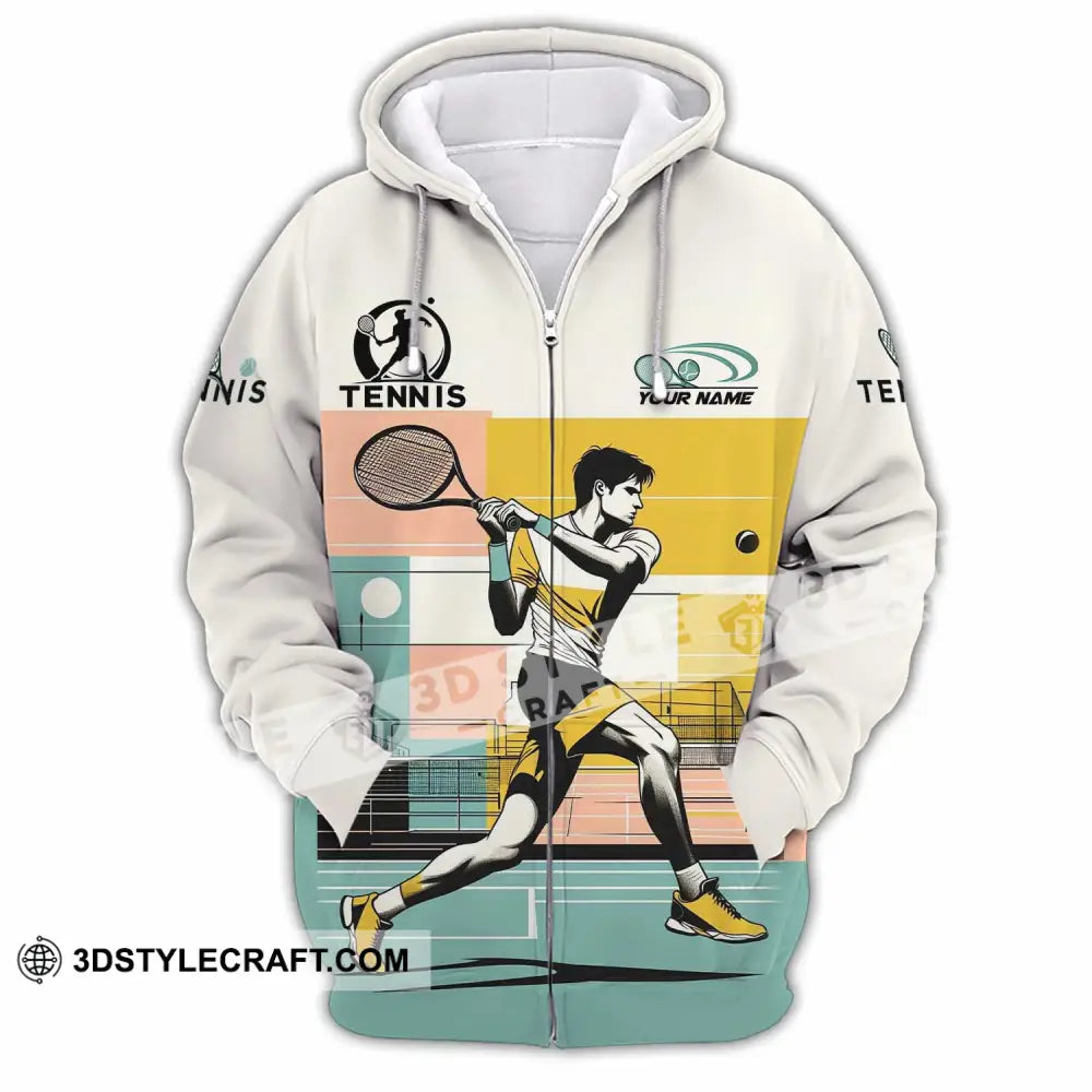 Men Shirt Custom Tennis Sport Shirt Zipper Hoodie / S T shirt