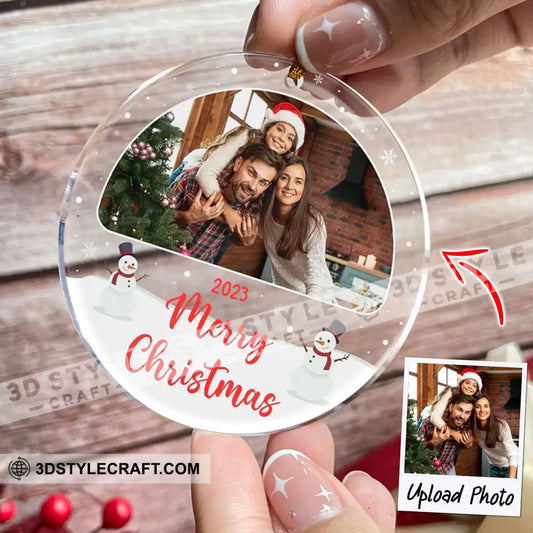 Merry Christmas Family Photo - Custom Personalized Acrylic Ornament Gift For / 1 Pack