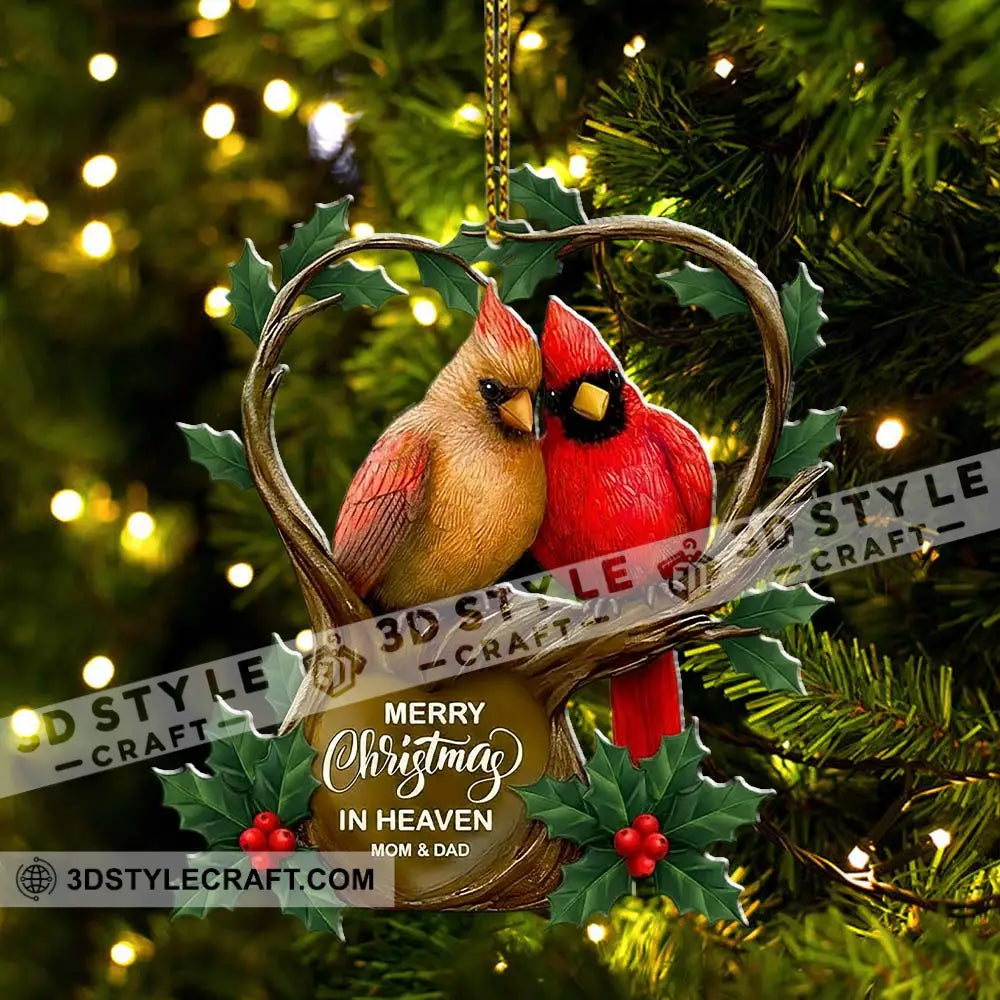 Merry Christmas In Heaven Mom & Dad Home Decor Christmas Ornament Personalized Ornament Ornament