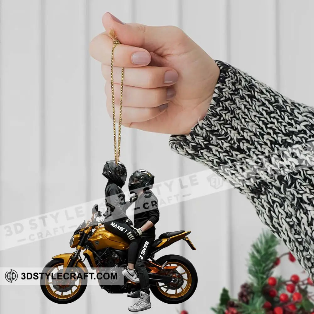 Motorbike Couple Home Decor Christmas Ornament Personalized Ornament Ornament