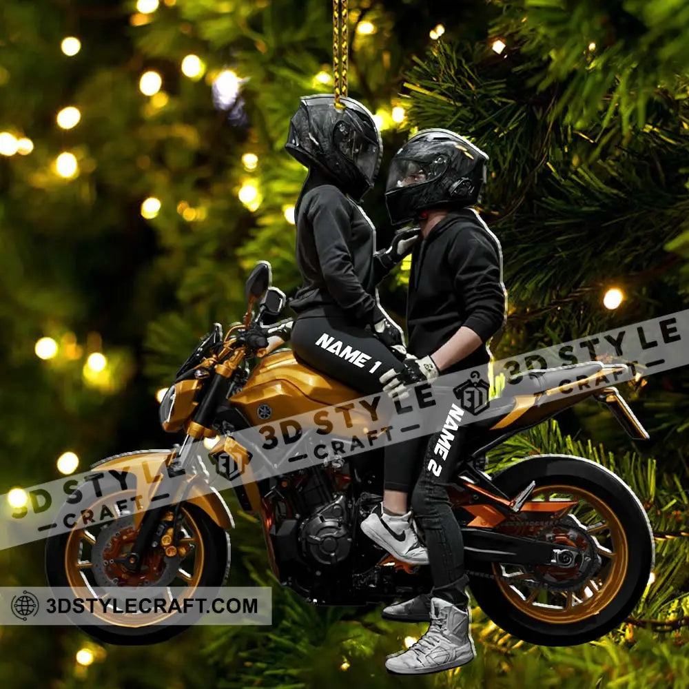 Motorbike Couple Home Decor Christmas Ornament Personalized Ornament Ornament