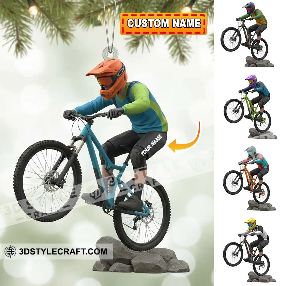 Mountain Bike Home Decor Christmas Ornament Personalized Ornament 3.54’’ / 1 Ornament Ornament
