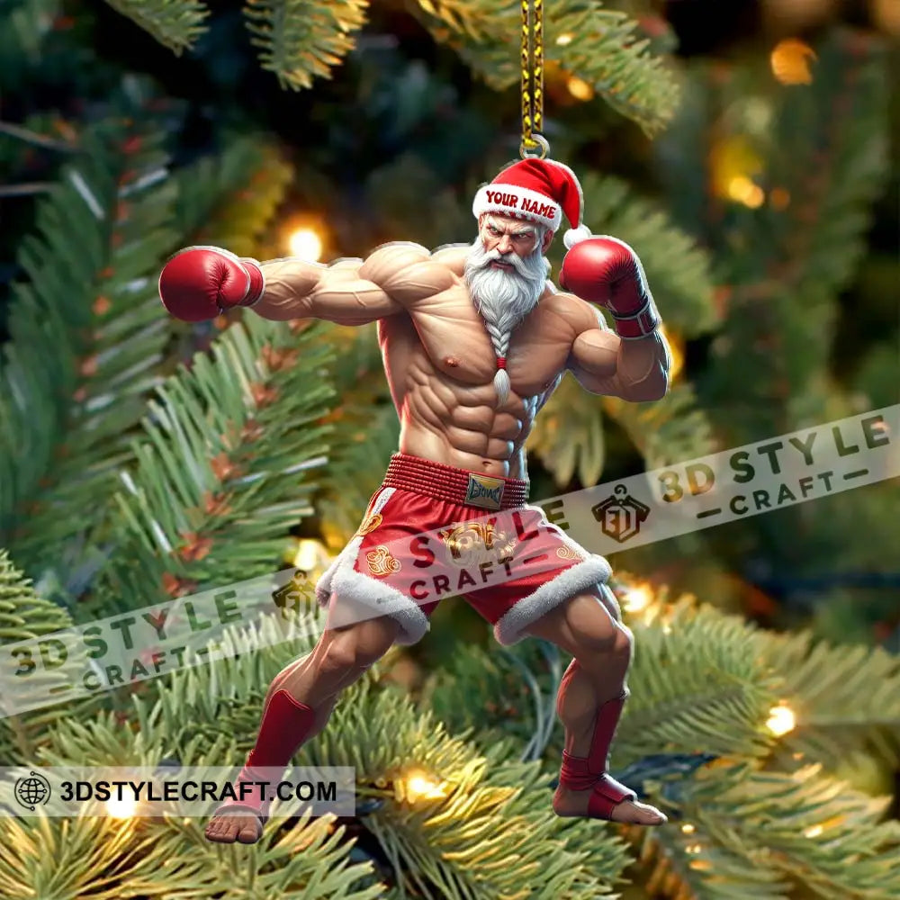 Muay Thai Santa Home Decor Christmas Ornament Personalized Ornament Ornament