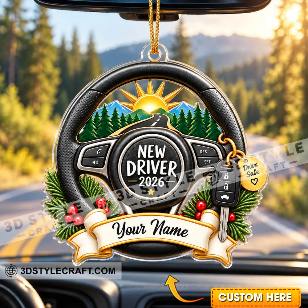 New Driver Home Decor Christmas Ornament Personalized Ornament - 3.54’’ / 1 Ornament - Ornament