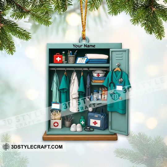 Nurse's Wardrobe Home Decor, Christmas Ornament, Personalized Ornament style option 3