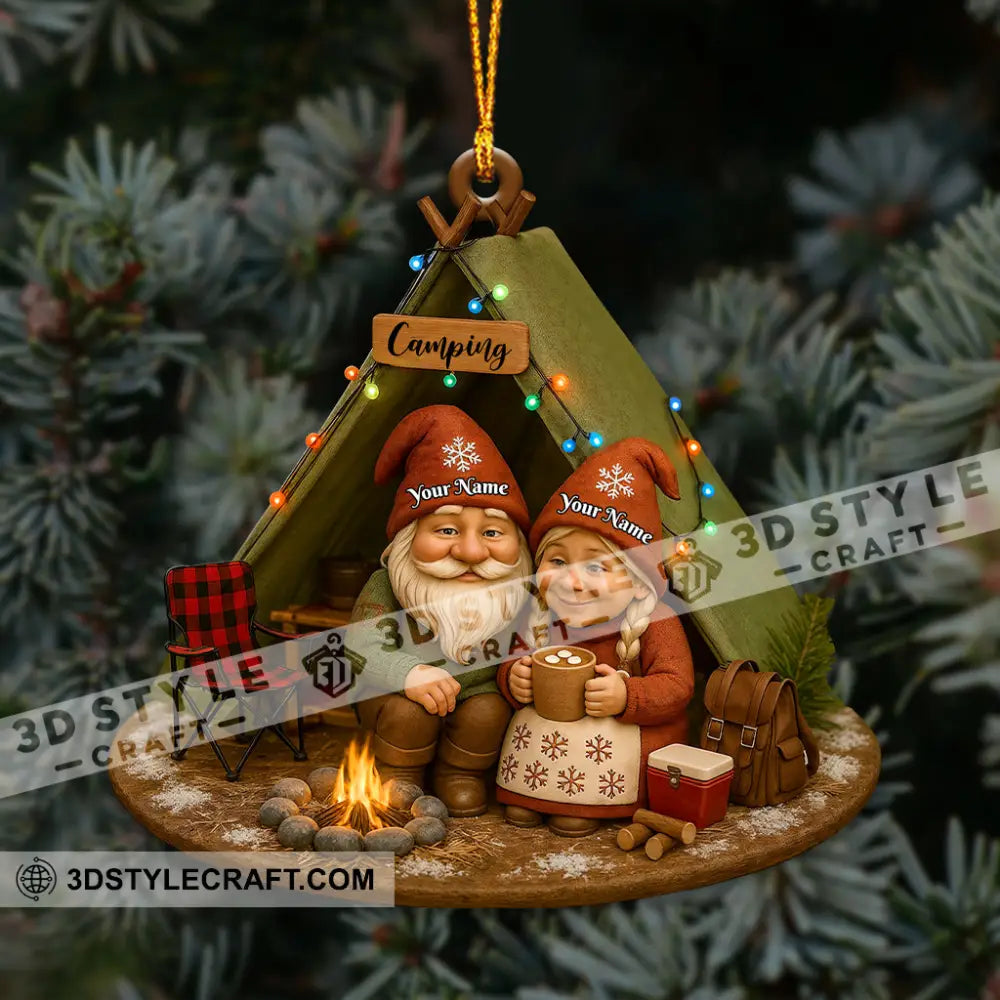 Old Couple Camping Home Decor Christmas Ornament Personalized Ornament Ornament
