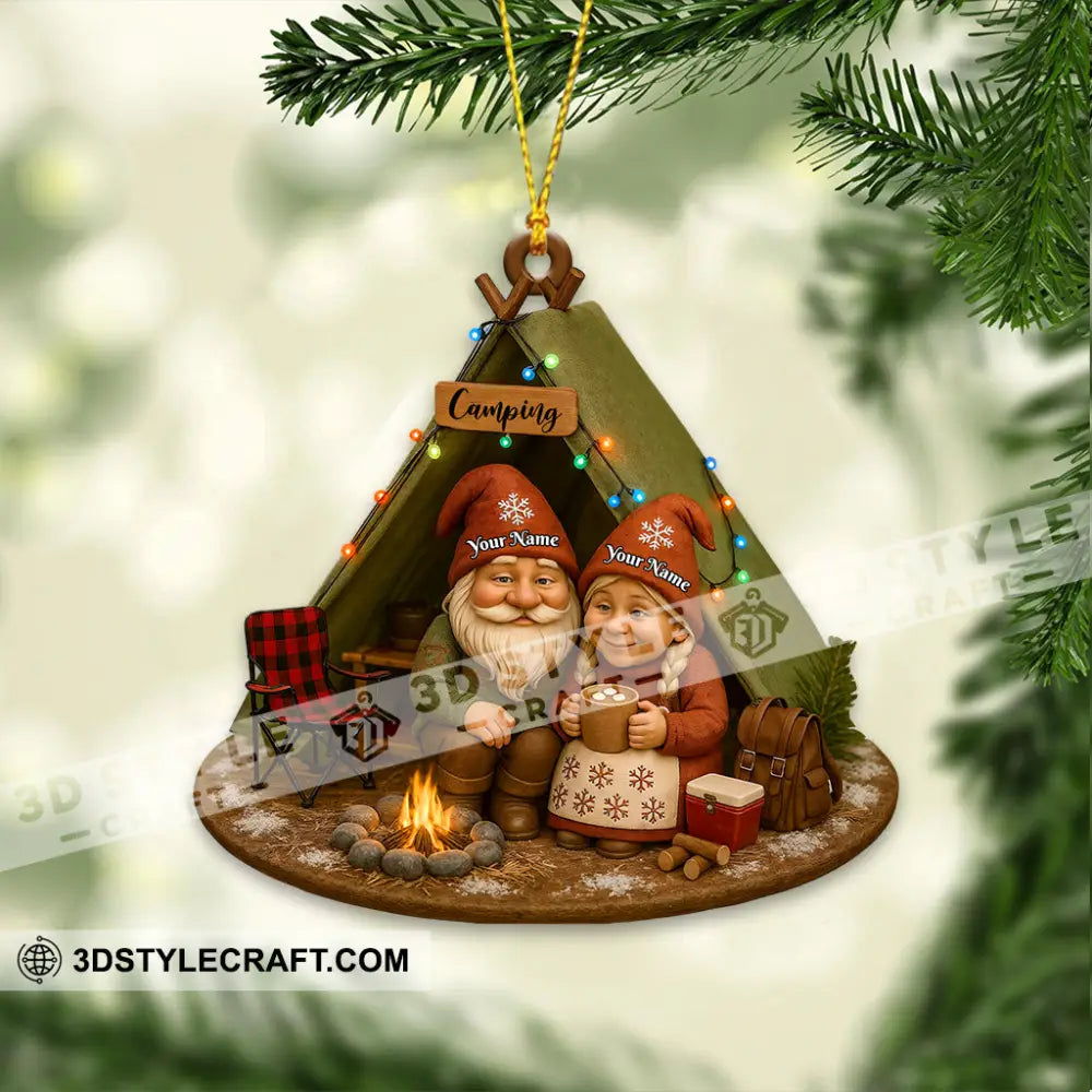 Old Couple Camping Home Decor Christmas Ornament Personalized Ornament Ornament