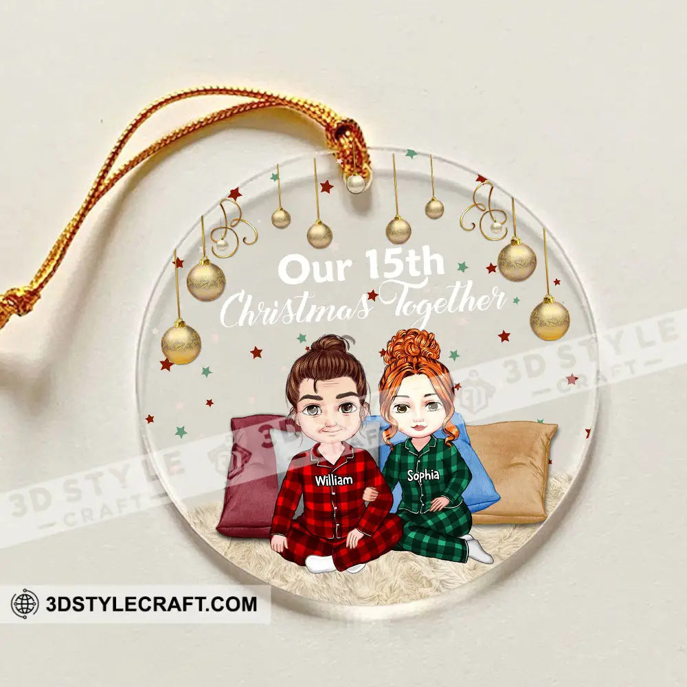 Our Christmas Together - Custom Appearances And Names Personalized Acrylic Ornament Gift For Family