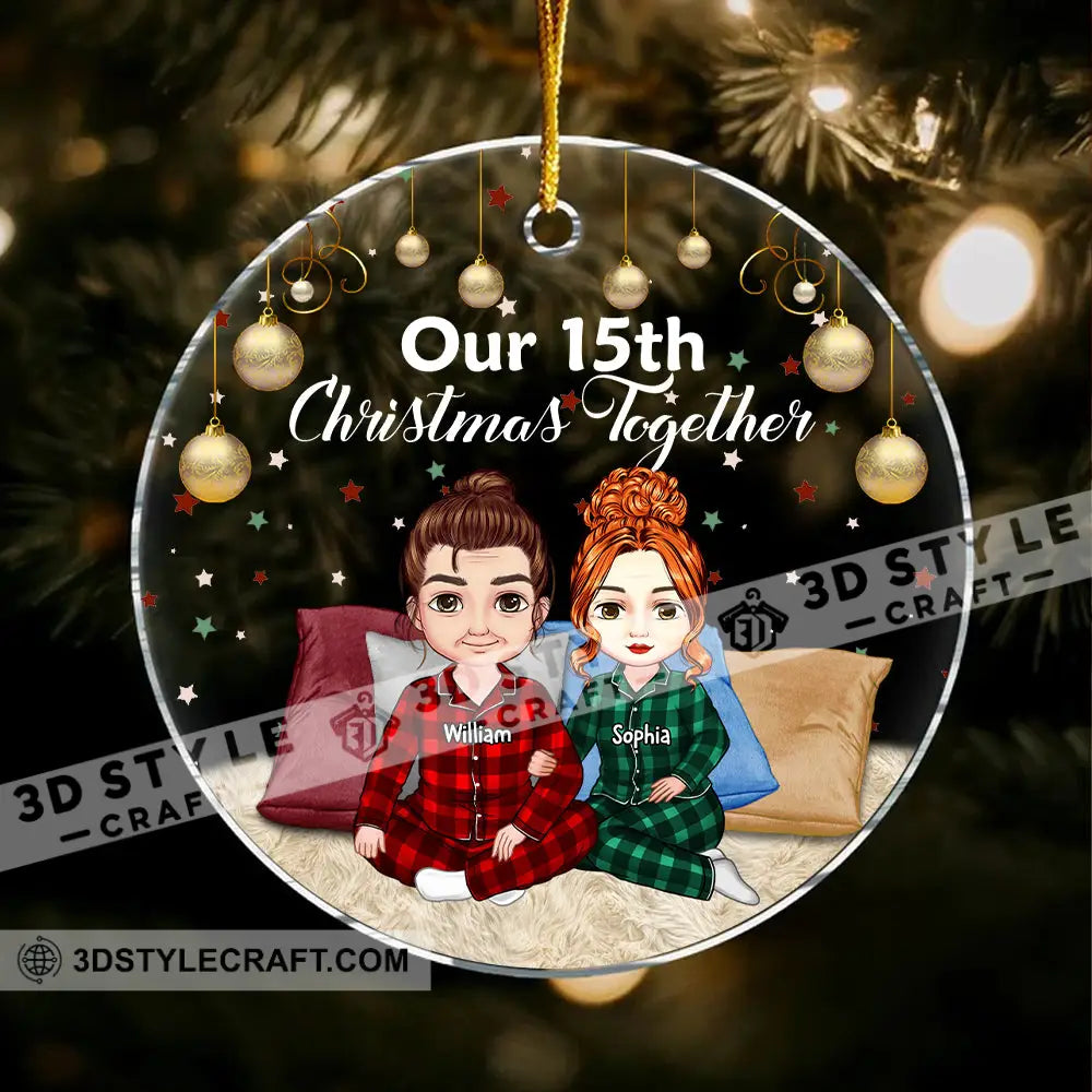 Our Christmas Together - Custom Appearances And Names Personalized Acrylic Ornament Gift For Family