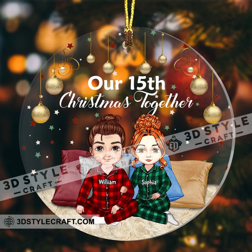 Our Christmas Together - Custom Appearances And Names Personalized Acrylic Ornament Gift For Family