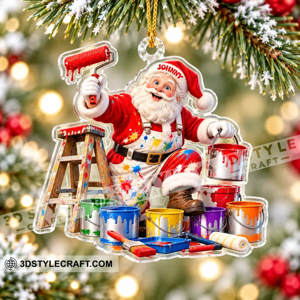Painter Santa Home Decor Christmas Ornament Personalized Ornament - Ornament