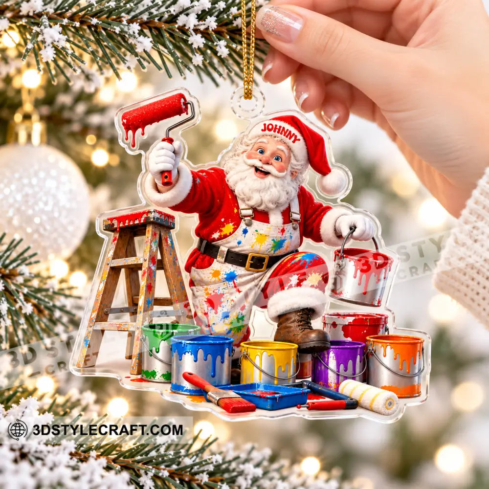 Painter Santa Home Decor Christmas Ornament Personalized Ornament - Ornament