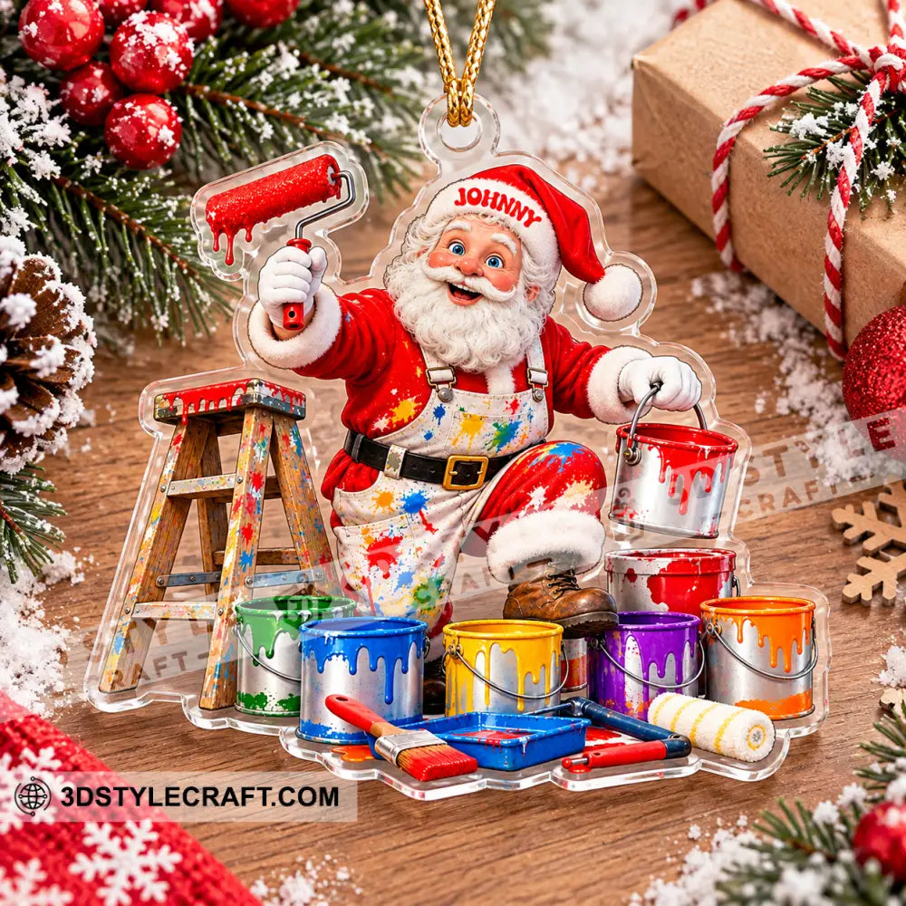 Painter Santa Home Decor Christmas Ornament Personalized Ornament - Ornament