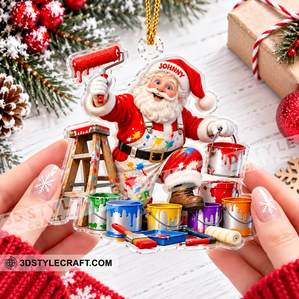 Painter Santa Home Decor Christmas Ornament Personalized Ornament - Ornament