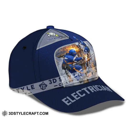 Personalized Cap, Customized Electrician Classic Cap style option 3
