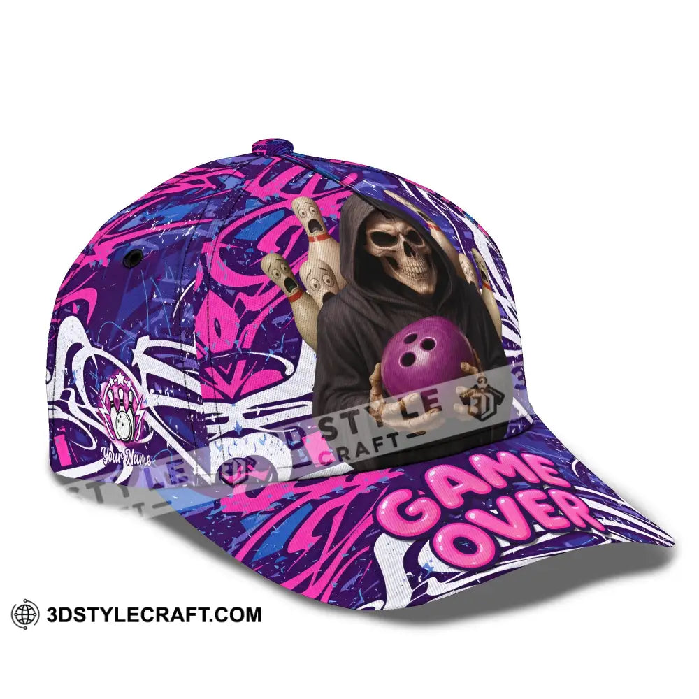 Personalized Cap Customized Funny Bowling Game Purple Death Classic Cap CLASSIC CAP / UNIVERSAL FIT Cap