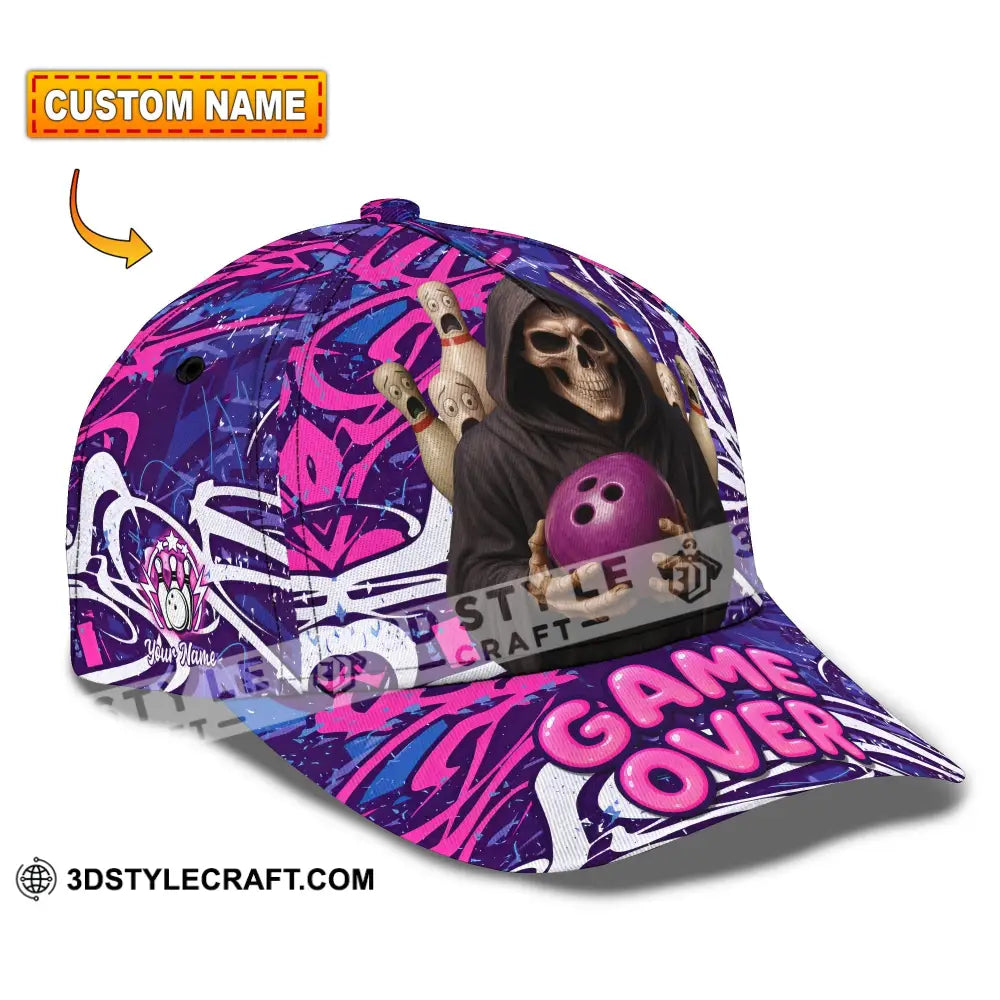 Personalized Cap Customized Funny Bowling Game Purple Death Classic Cap CLASSIC CAP / UNIVERSAL FIT Cap