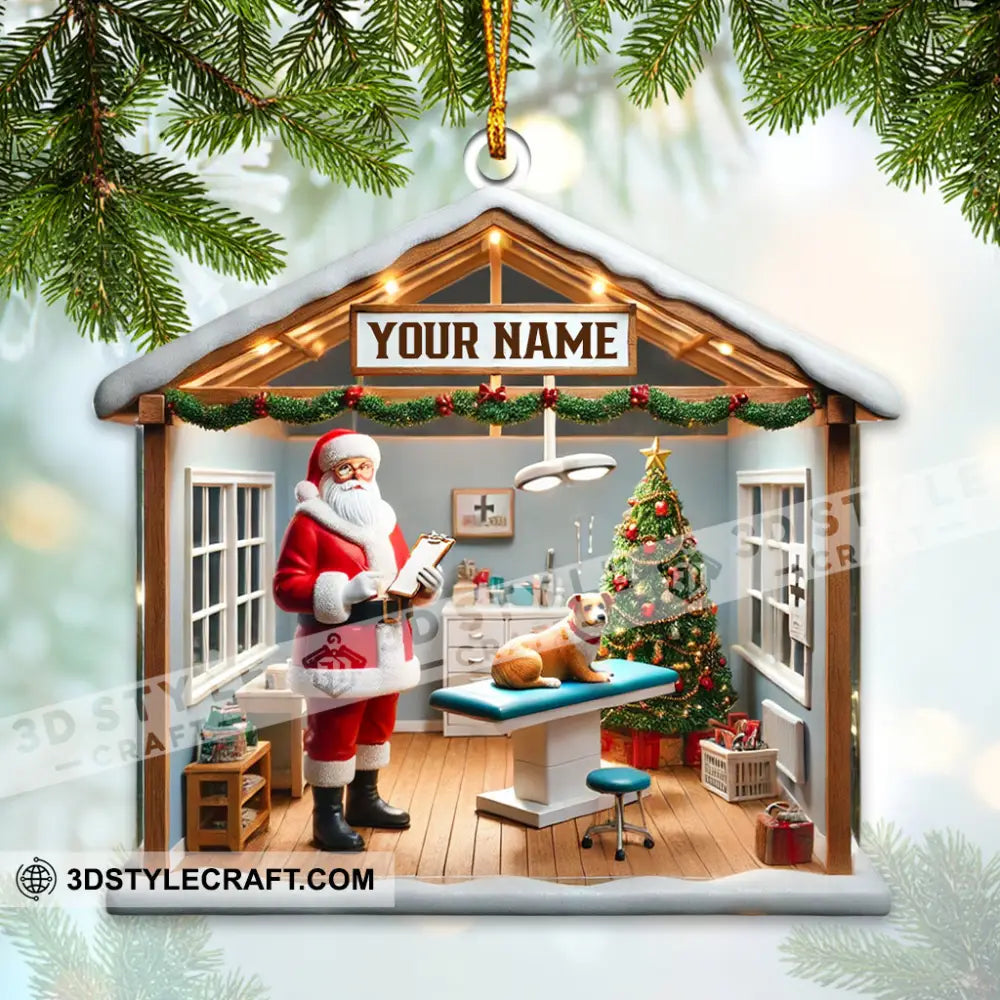 Pet Shop Santa Christmas Ornament Personalized