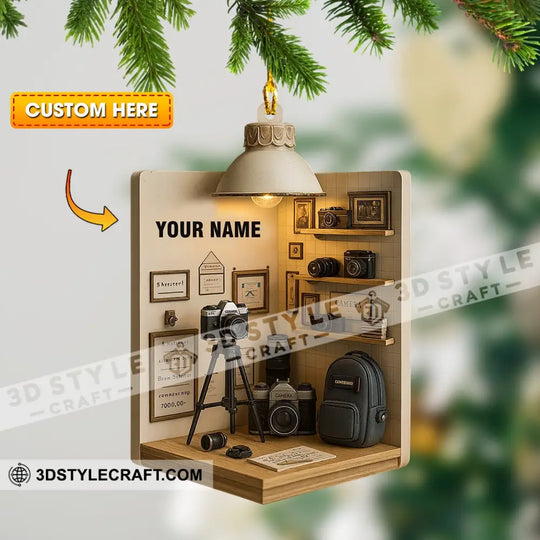 Photographer Corner, Home Decor, Christmas Ornament, Personalized Ornament style option 1