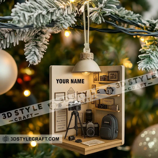 Photographer Corner, Home Decor, Christmas Ornament, Personalized Ornament style option 3