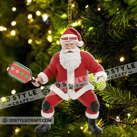 Pickle Ball Santa, Home Decor, Christmas Ornament, Personalized Ornament style option 4