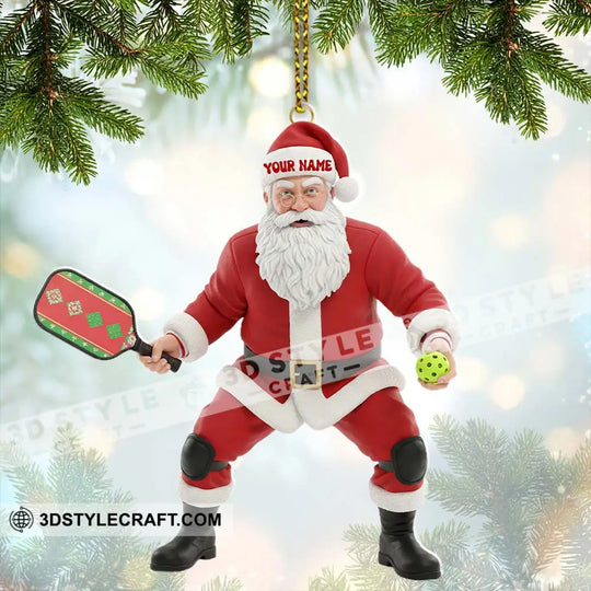 Pickle Ball Santa, Home Decor, Christmas Ornament, Personalized Ornament style option 2
