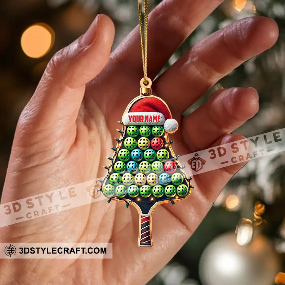 Pickleball Christmas Ornament Personalized