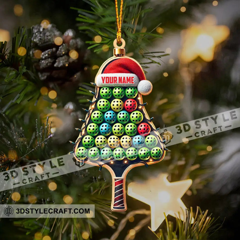 Pickleball Christmas Ornament Personalized