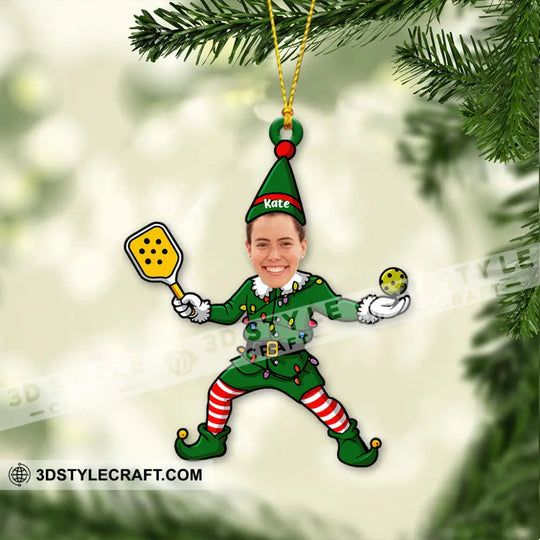 Pickleball ELF Christmas, Home Decor, Christmas Ornament, Personalized Ornament style option 3