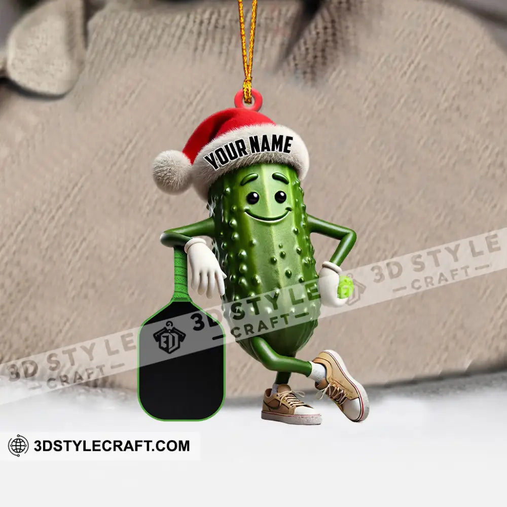 Pickleball Ornament Cucumber Christmas Personalized