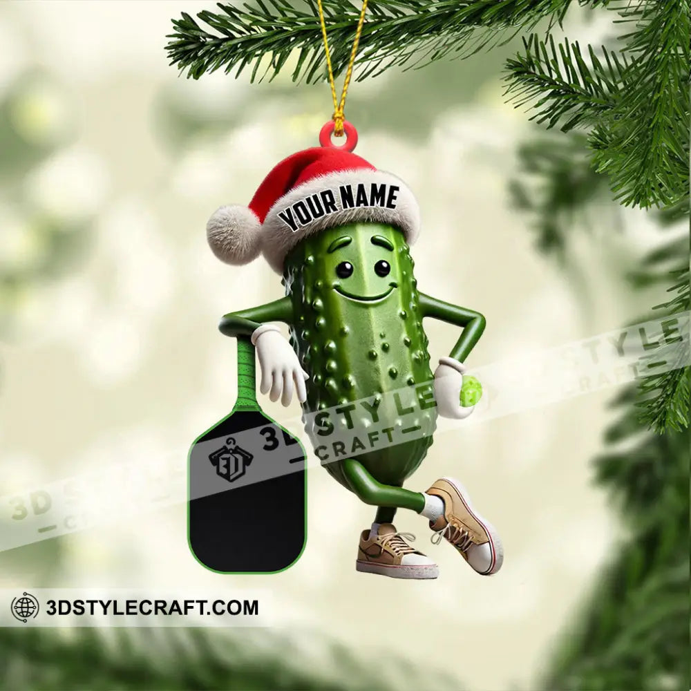 Pickleball Ornament Cucumber Christmas Personalized