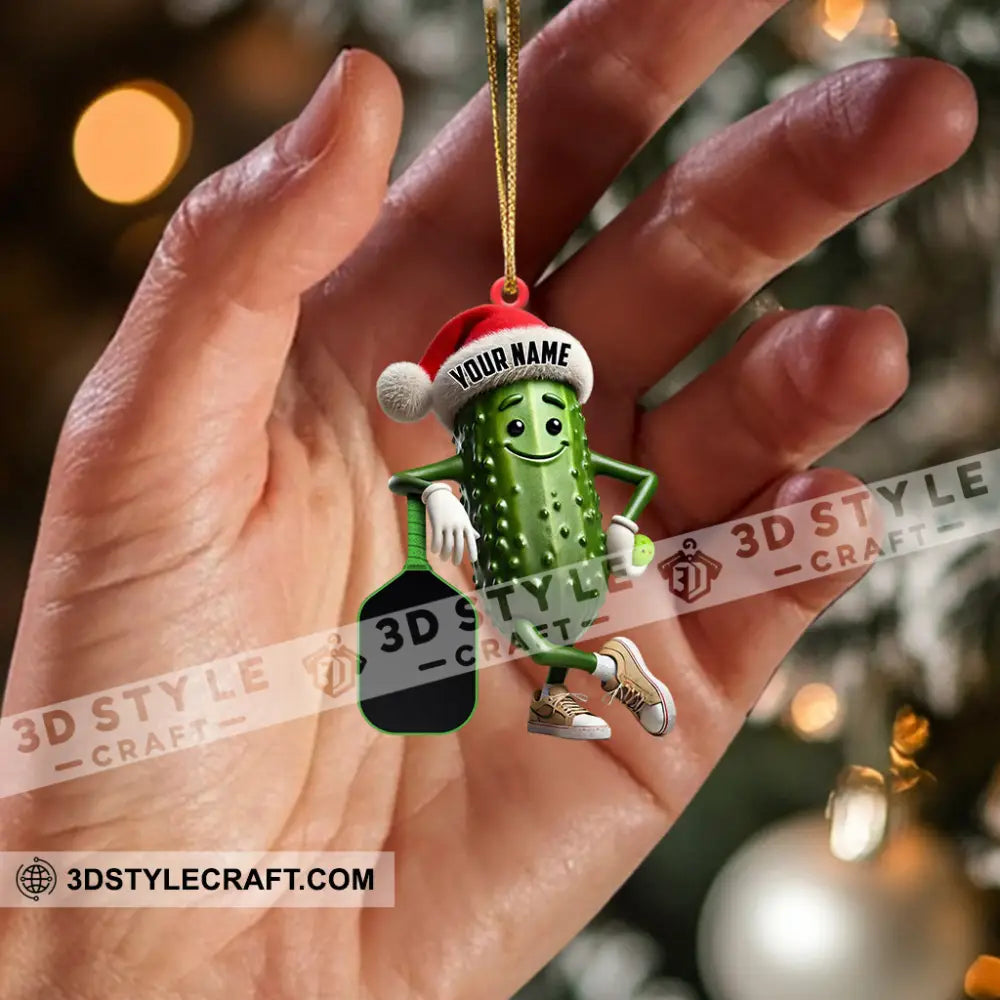 Pickleball Ornament Cucumber Christmas Personalized