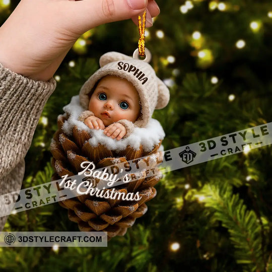 Pine Cones Baby Home Decor, Christmas Ornament, Personalized Ornament style option 4