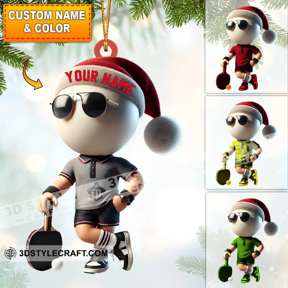 Ping Pong Player Decor Christmas Ornament Personalized 3.54’’ / 1