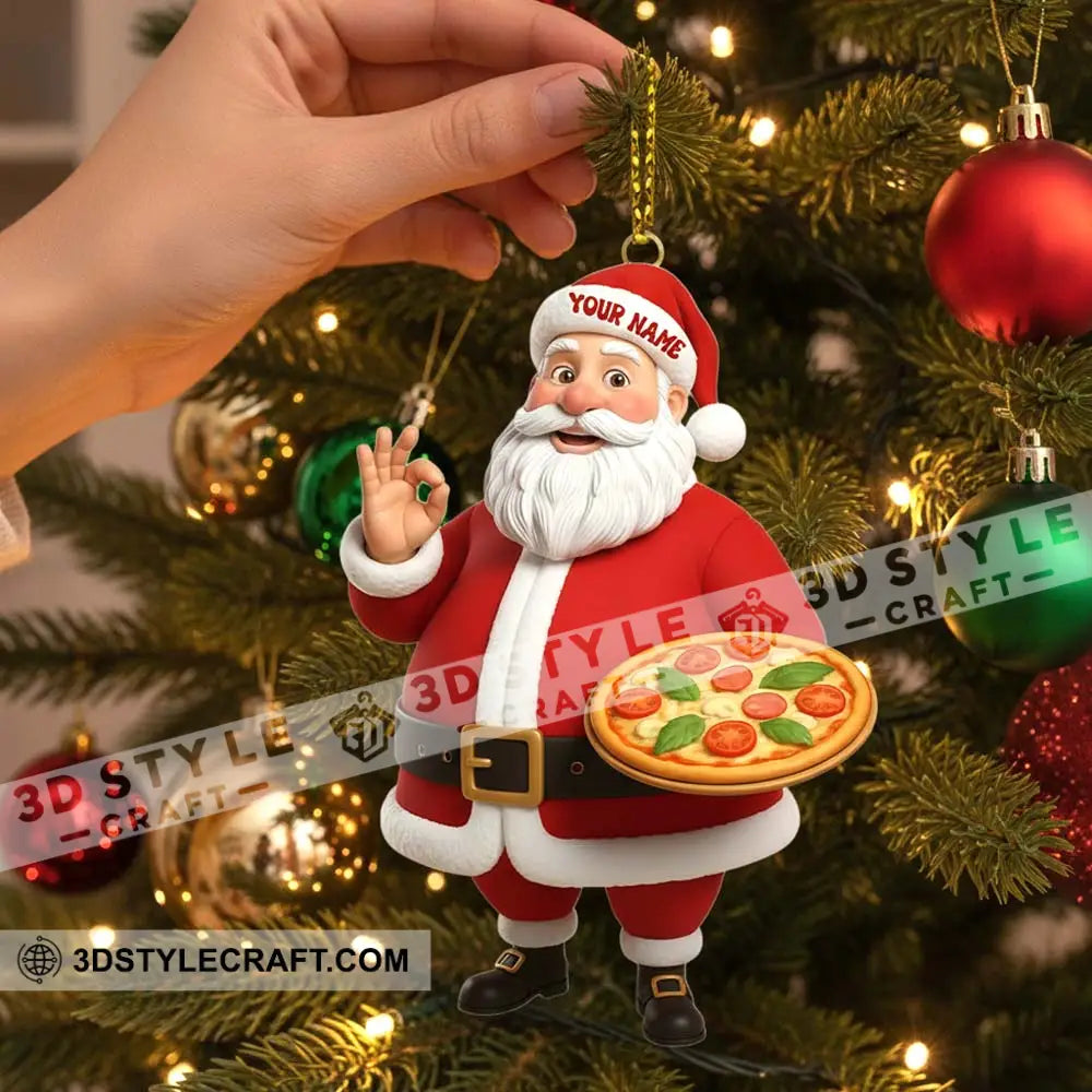 Pizza Chef Santa Home Decor Christmas Ornament Personalized Ornament Ornament
