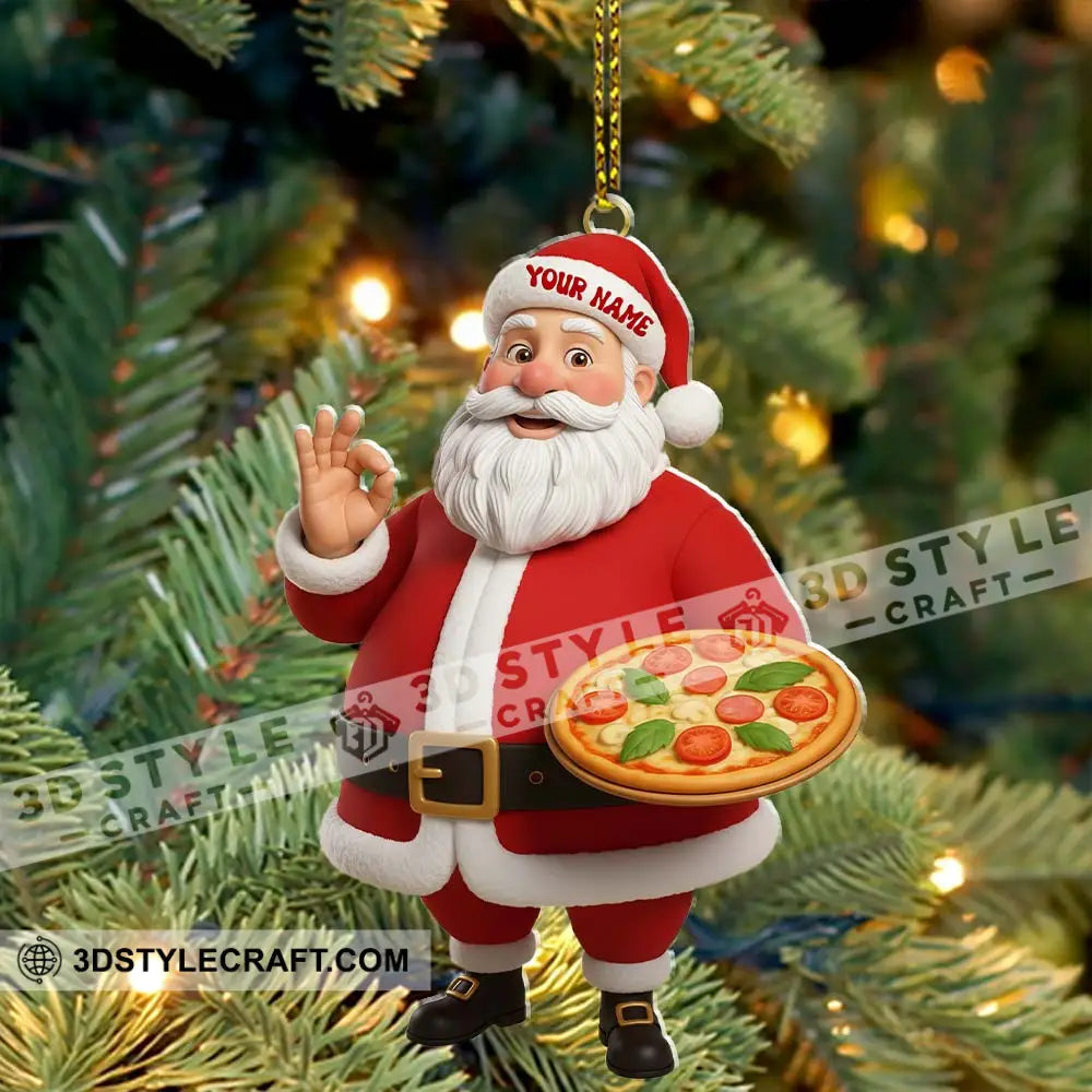 Pizza Chef Santa Home Decor Christmas Ornament Personalized Ornament Ornament