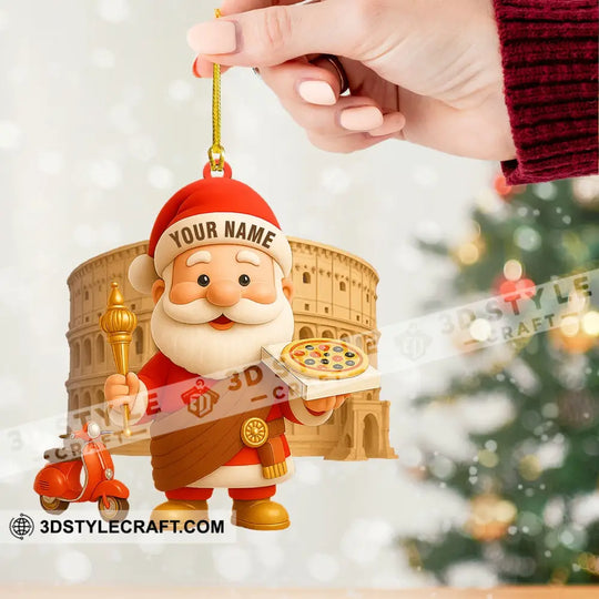 Pizza Santa Home Decor, Christmas Ornament, Personalized Ornament style option 2