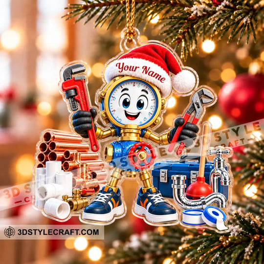 Plumber Home Decor, Christmas Ornament, Personalized Ornament style option 3